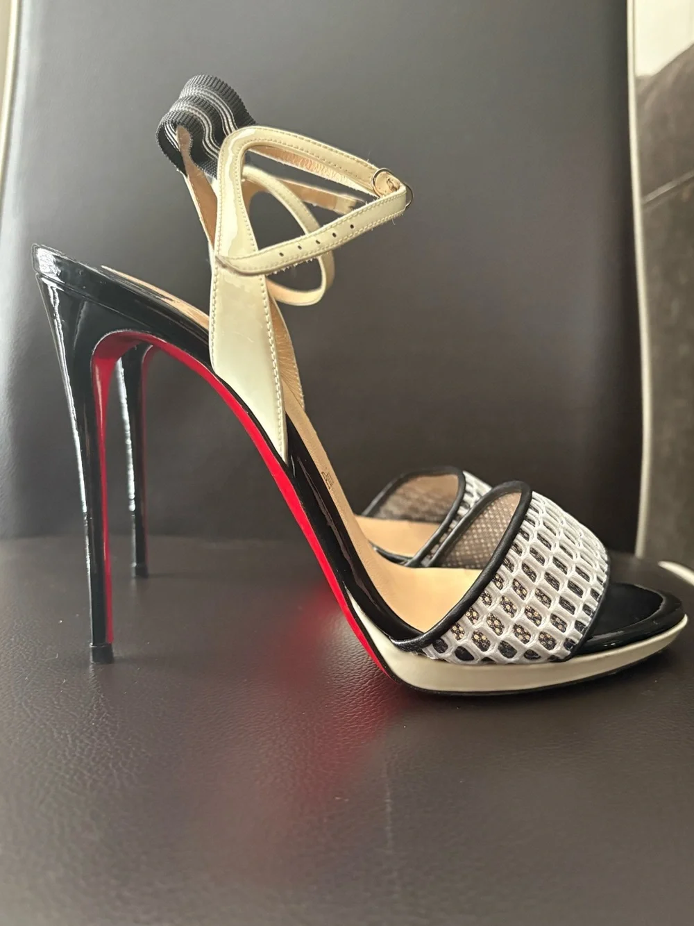 Christian Louboutin Patent Leather Ankle-Strap Sandals